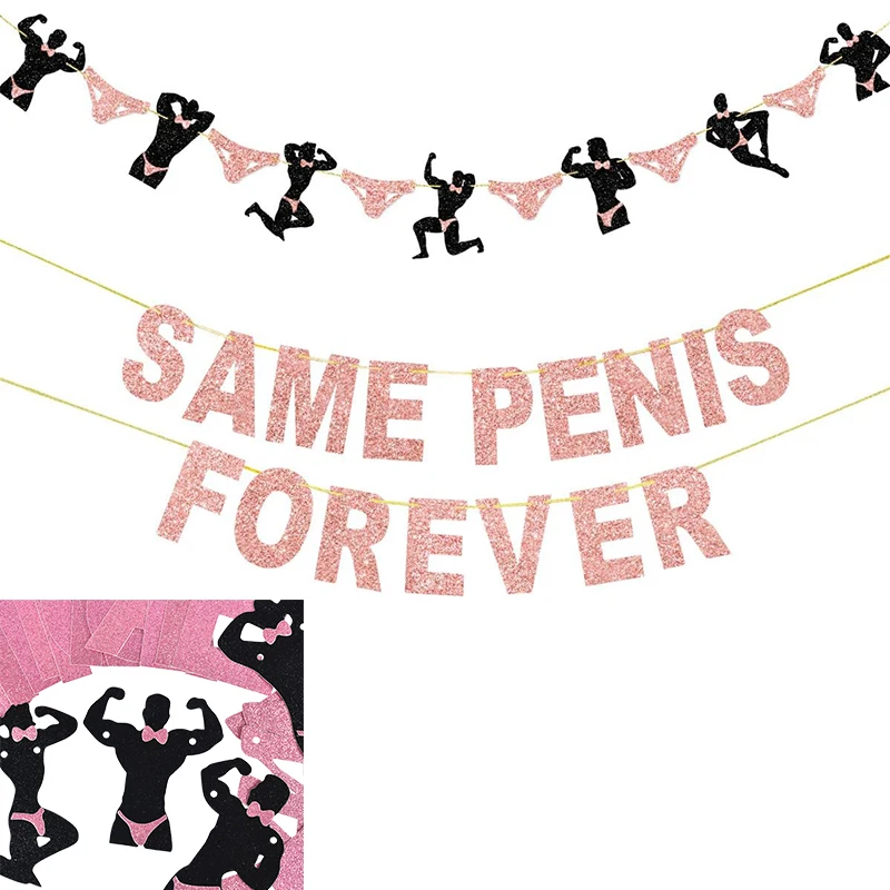 

Bachelorette Party Banner Rose Gold Same Penis Forever Banner Party Decorations Hen Party Sign Decor Bridal Shower Supplies