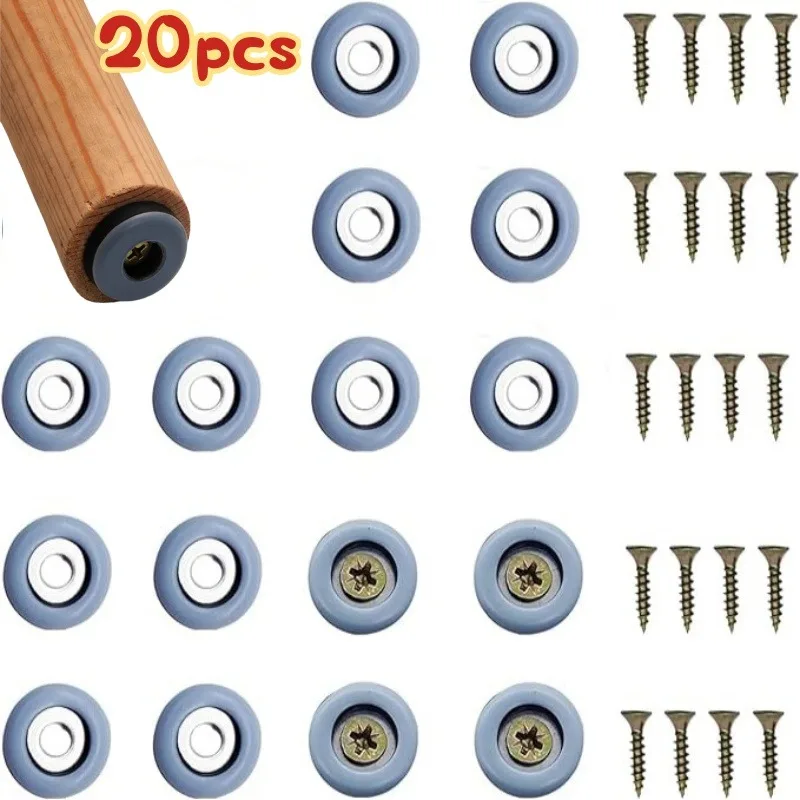 20pcs PTFE Furnitures Glides With Screws  Sofa Bed Table Couch Dining Chairs Heavy Duty Furnitures Feet Sliders Floor Protector