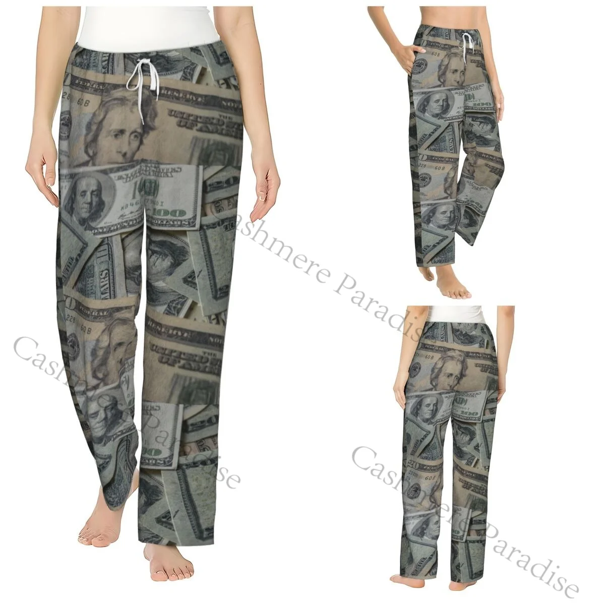 

Dollar Bill Warm Women Pajama Pants Flannel Sleep Bottoms Soft Fleece Loungewear