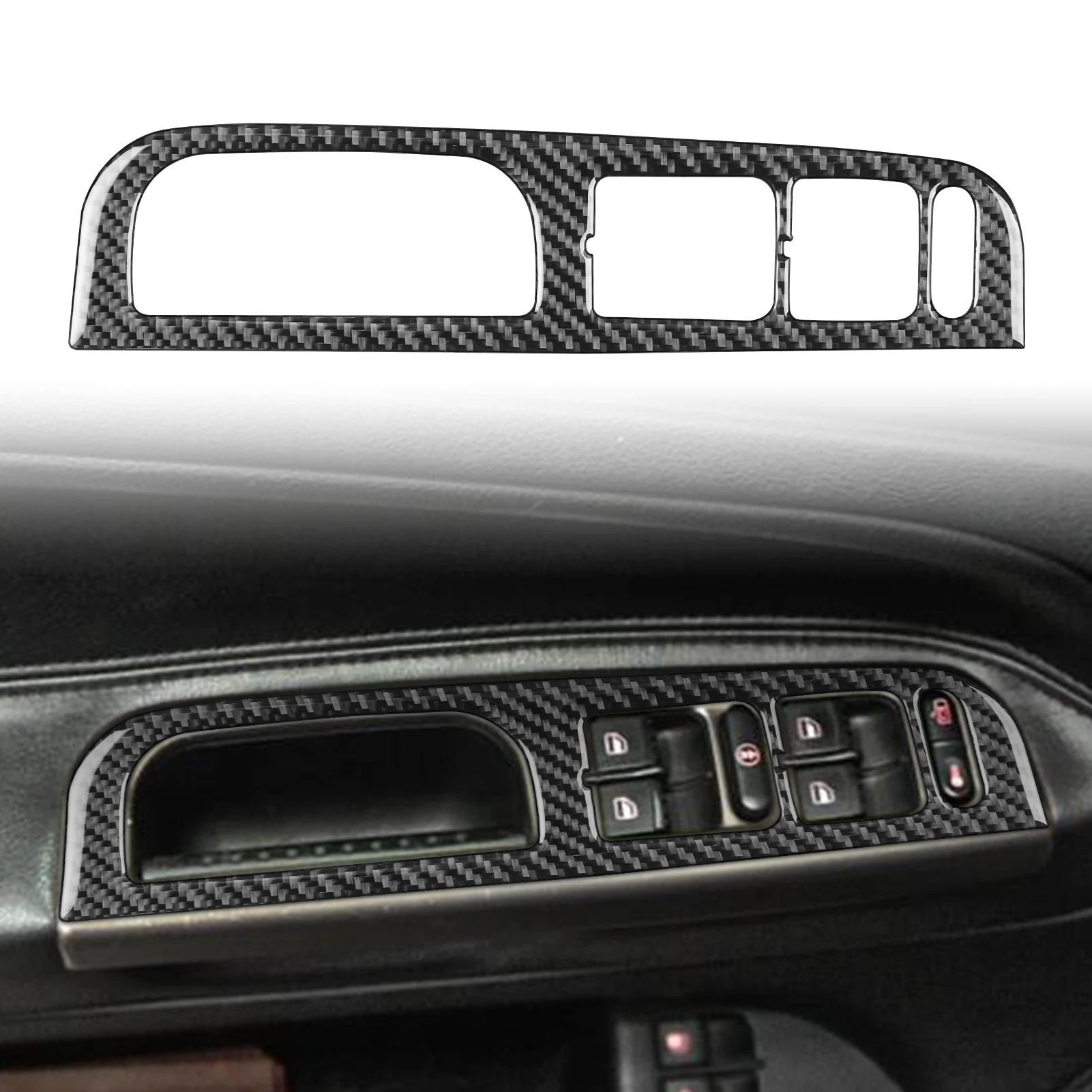 Car Door Armrest Window Lift Switch Panel Cover Stickers For Volkswagen Passat B5 2001-2005 LHD RHD Genuine Carbon Fiber