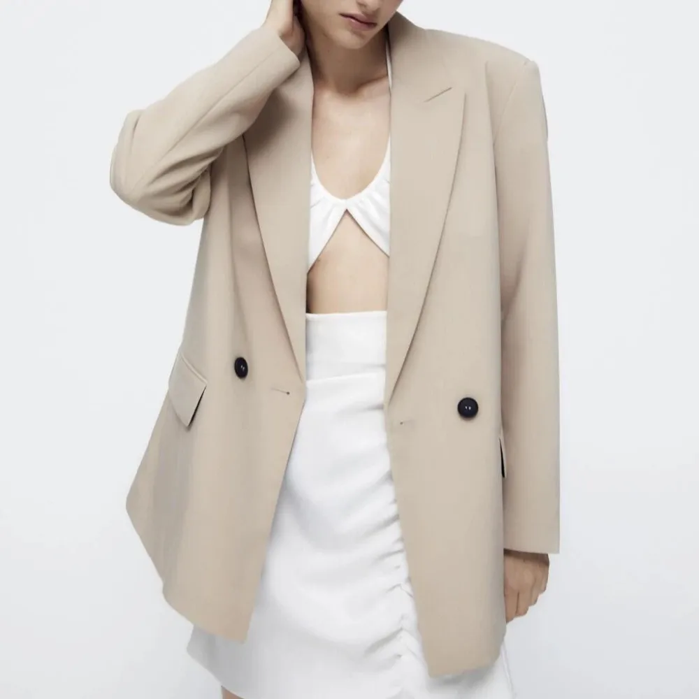 

Suit Lapel Loose Double Breasted Blazer Spring/Summer 2024 New Commuting Loose Leisure Fashion