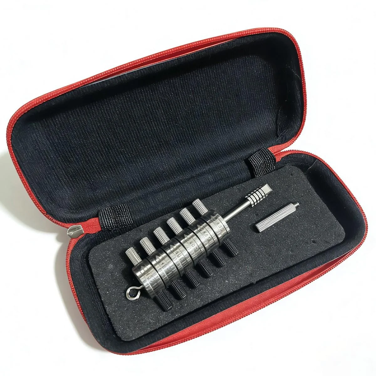 HUK FO21 6 Wheels Dimple Lock Decoder Stainless Steel Lock Reading Locksmith Unlock Tool