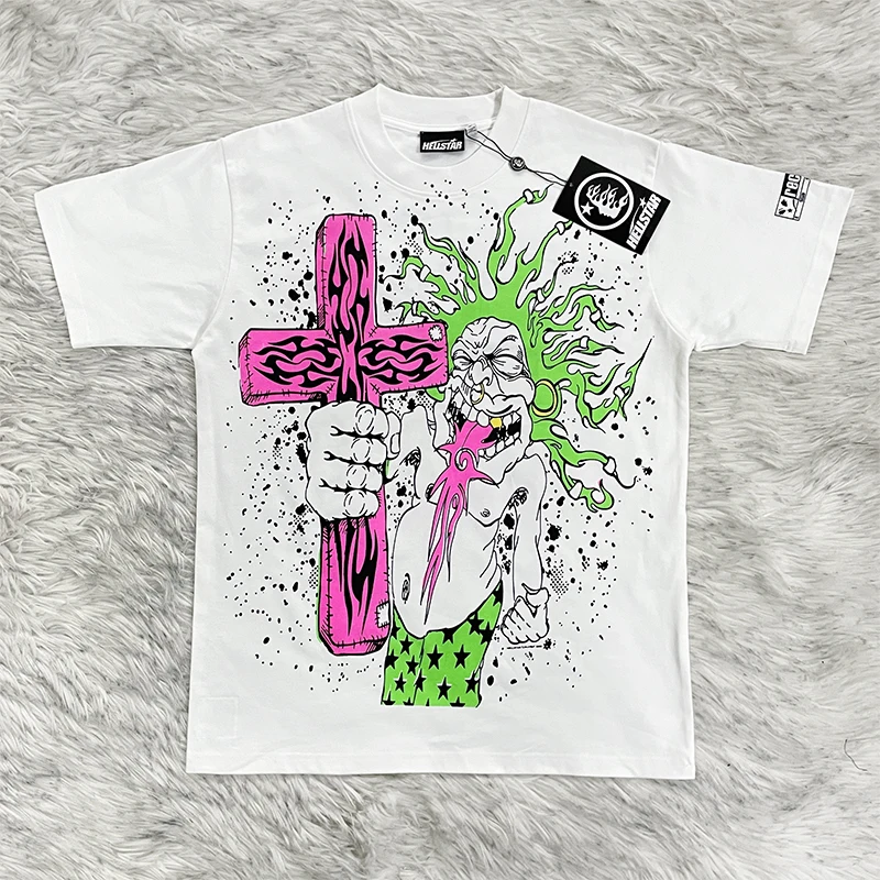 Hellstar Studios Mercy Festival 96 Short Sleeve T-Shirt Cotton Breathable Printed Casual round Neck Top for Youth