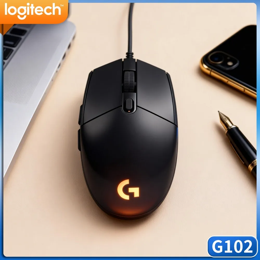 Logitech G102 Prodigy Gaming Mouse,Standard USB Wired Mouse,Suitable For Desktop Laptop All In One Computer Device