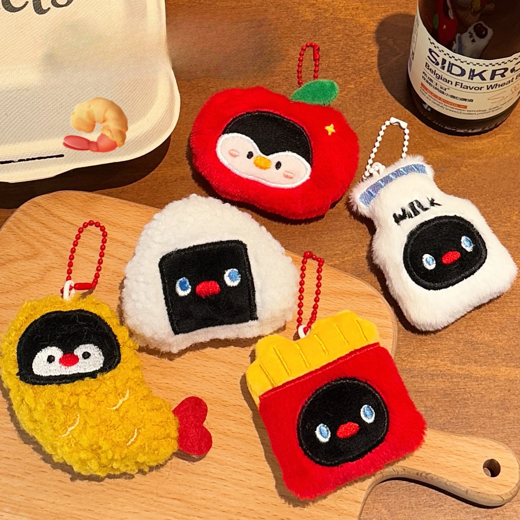 الكرتون البطريق دمية قلادة لطيف الحيوان البطريق ألعاب من نسيج مخملي قلادة فتاة على ظهره المفاتيح الديكور دمية صغيرة هدايا الأطفال