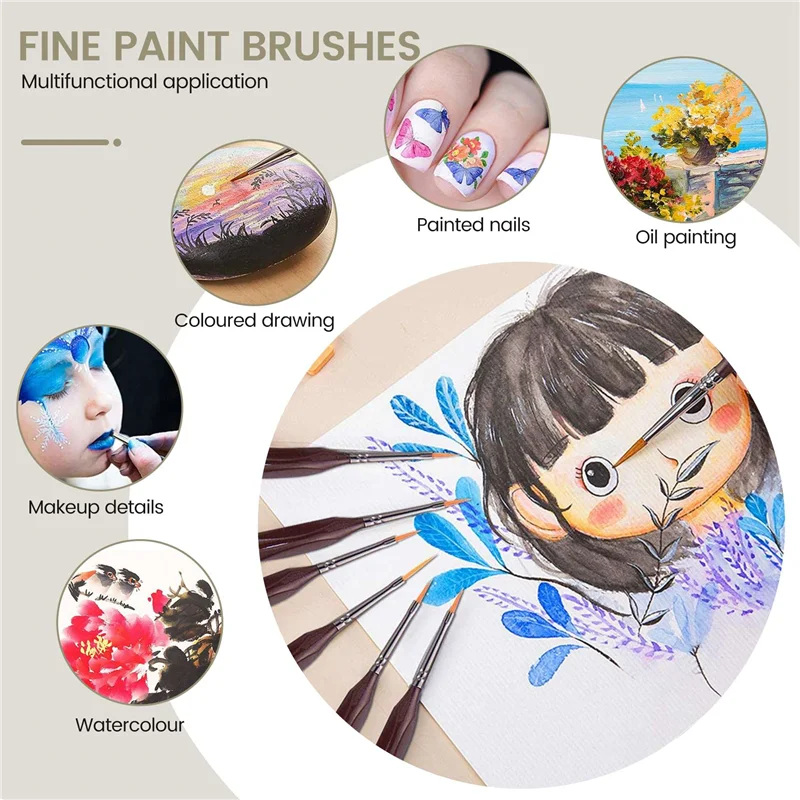 Набор кистей для рисования деталей, набор миниатюрных кистей для рисования 15 шт., профессиональный набор мини-тонких кистей для рисования