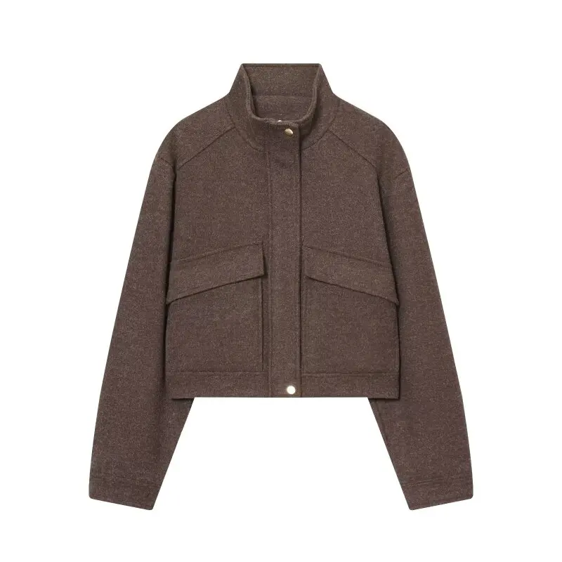 

Простая элегантная куртка с отложным воротником, модное женское теплое пальто, верхняя одежда, уличная одежда с длинными рукавами, топы, верхняя одежда