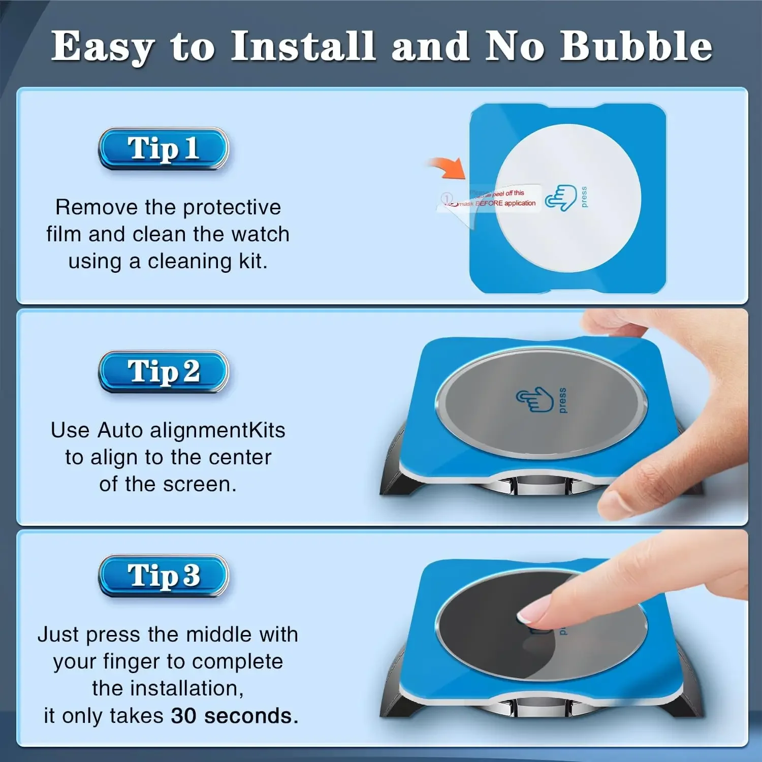 Quick Pasting Tempered Glass Film For Samsung Galaxy Watch 8 Classic 46mm Protective Screen Film Watch Ultra/8/7/6/5/4 44mm 40mm