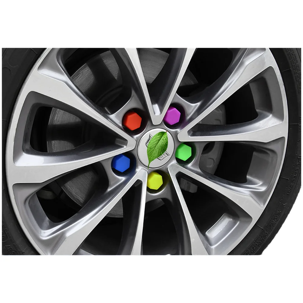 Car Exterior Styling Orange,Black,Purple Lug Nut Covers Enhanced Vehicle Style Covers Tire Accessory Set Vibrant Multicolor