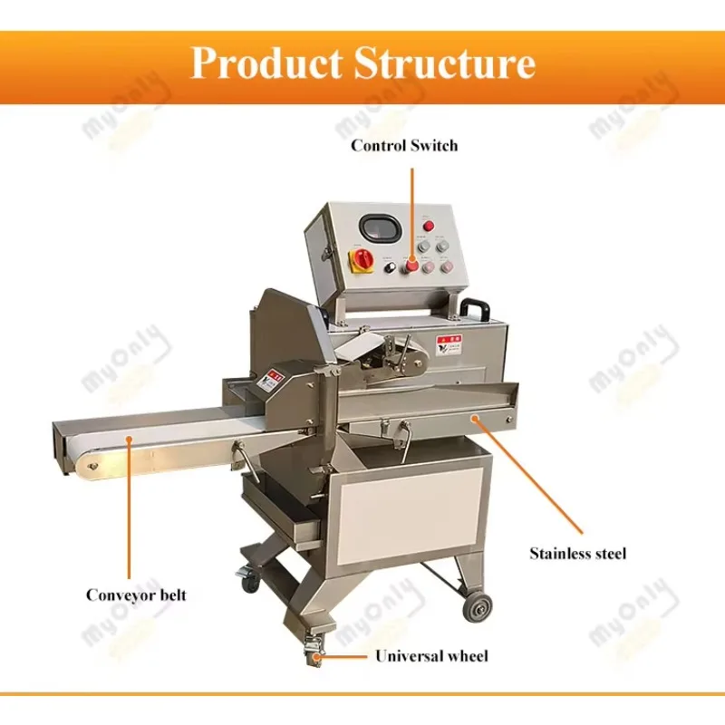 【Best-selling】Small Meat Cut Machine Pig Ear Slicing Sausage Slicer Conveyor Belt Raw Meat Slicer Bacon Slicing Machine