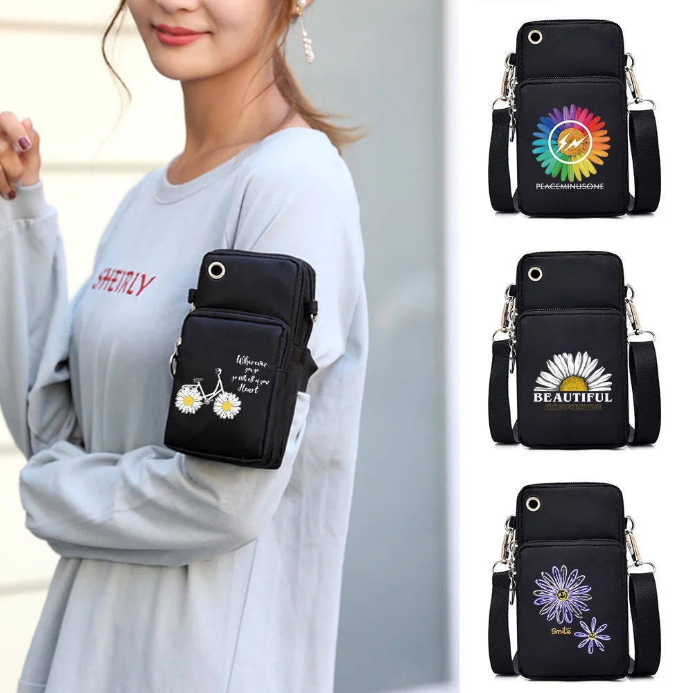 Universal Mobile Phone Case Crossbody for Xiaomi Mi 11 Lite Case Daisy Series Wallet Sport Arm Purse Shoulder Bag Phone Pouch