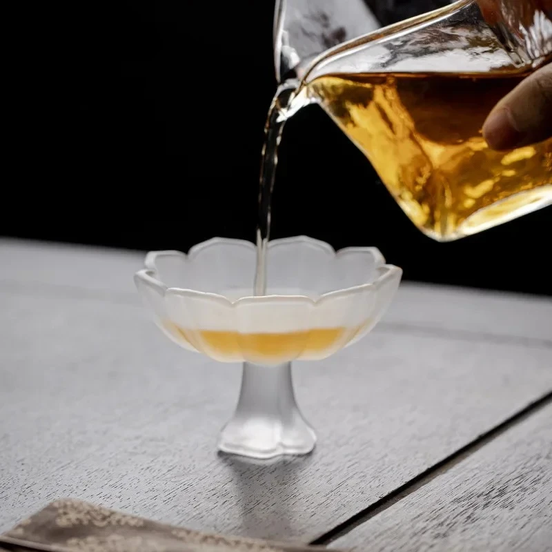 Simple Anti-Scald Glass Kung Fu Small Teacup Master Cup Single Cup Household Tea Personal Dedicated Tea Drinking Cup