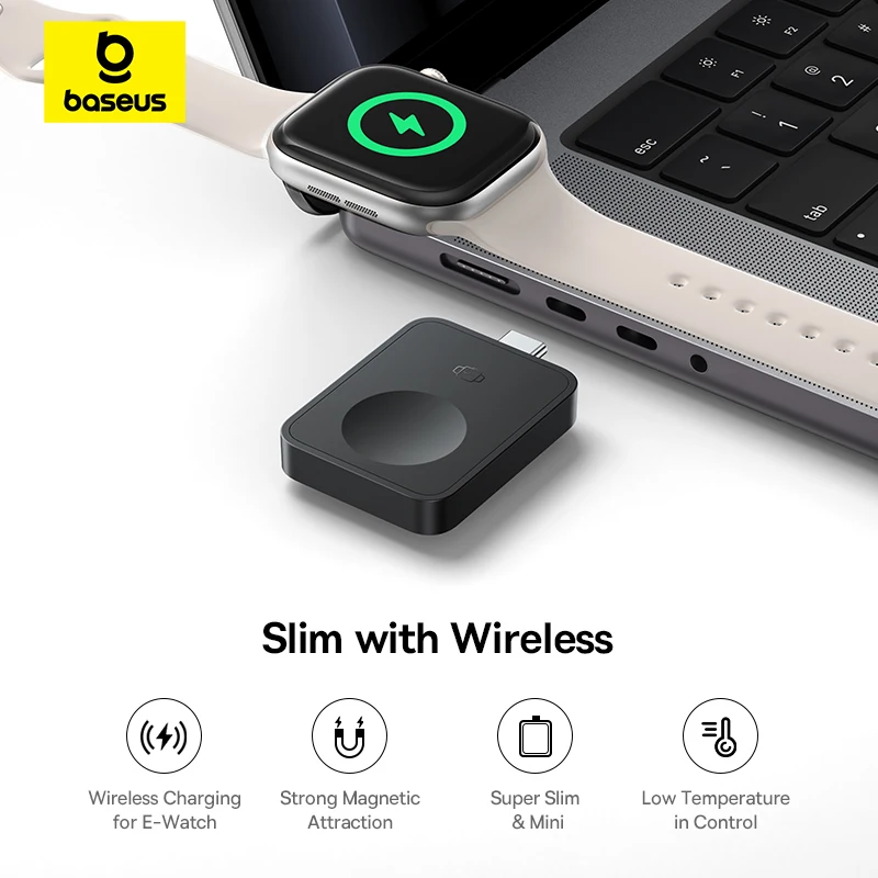 Baseus Mini Magnetic Wireless Charger For E-Watch 2.5W For Apple Watch S1-S10 Series SE Series Ultra Series