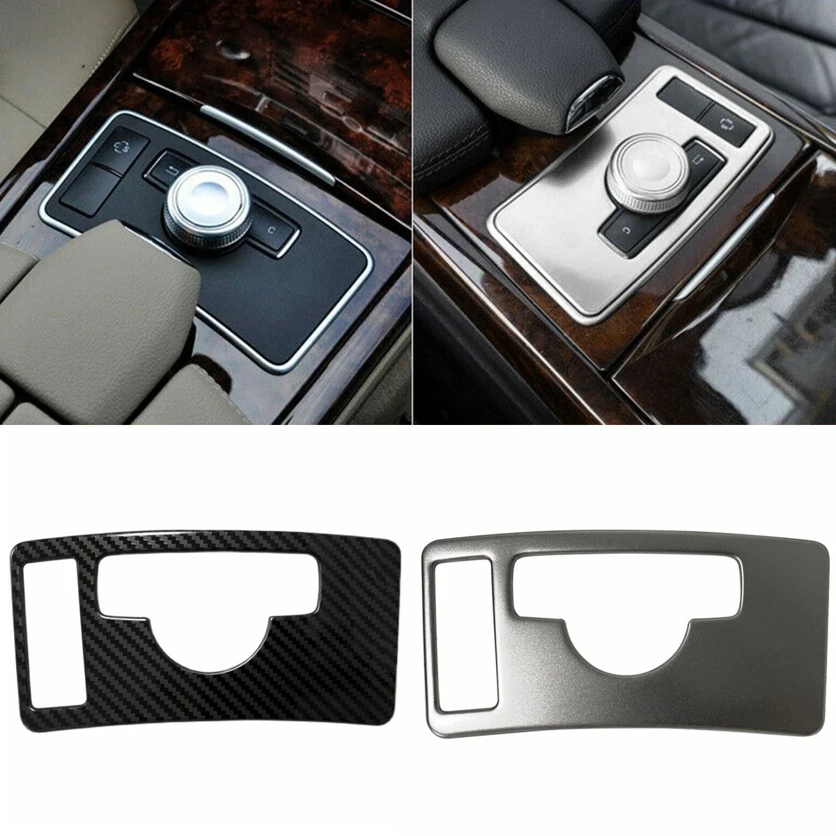 Car Central Control Interior Trim Panel ES Switch Frame Decoration For Mercedes Benz E Class W212 E260L E300 2009 2010 2011