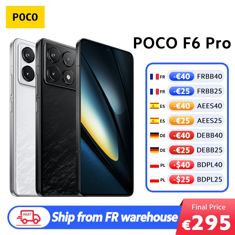 POCO-Smartphone F6 Pro 5G, version globale, Snapdragon8 Isabel 2 6.67 en effet, 120Hz Flow AMOLED DotDisplay, 120W Charge NDavid