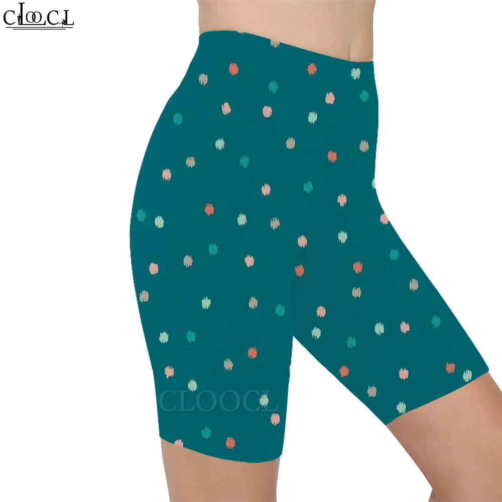 CLOOCL Fashion Workout Women Legging Colored Polka Dots on Green Print Casual Women Sexy Gym Sweatpants for Female