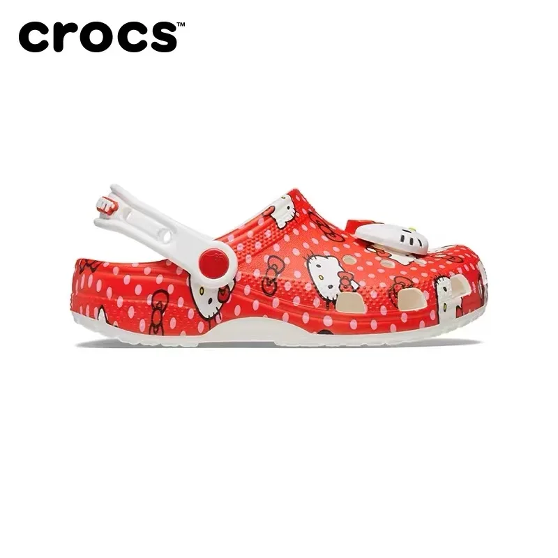 Original Crocs Kitty Kawaii Girls Boys hole shoes New Arrival Sandals Children Slippers Non-Slip Cute Beach Home Shoes Kid Gift