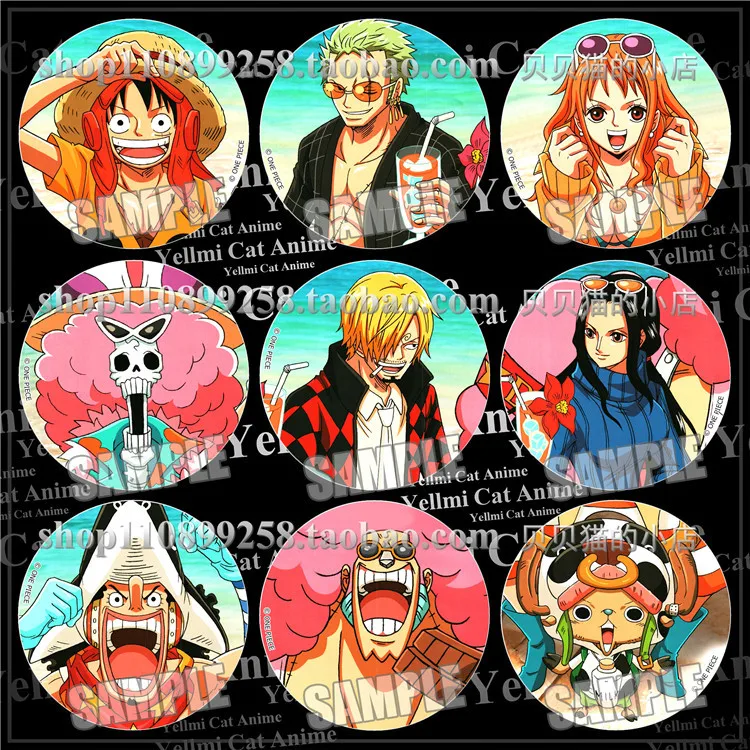 One Piece Anime Badge Luffy Zoro Chopper Sanji Pirate King Merchandise Pin Brooch Cartoon Accessories Collection Cosplay Gift