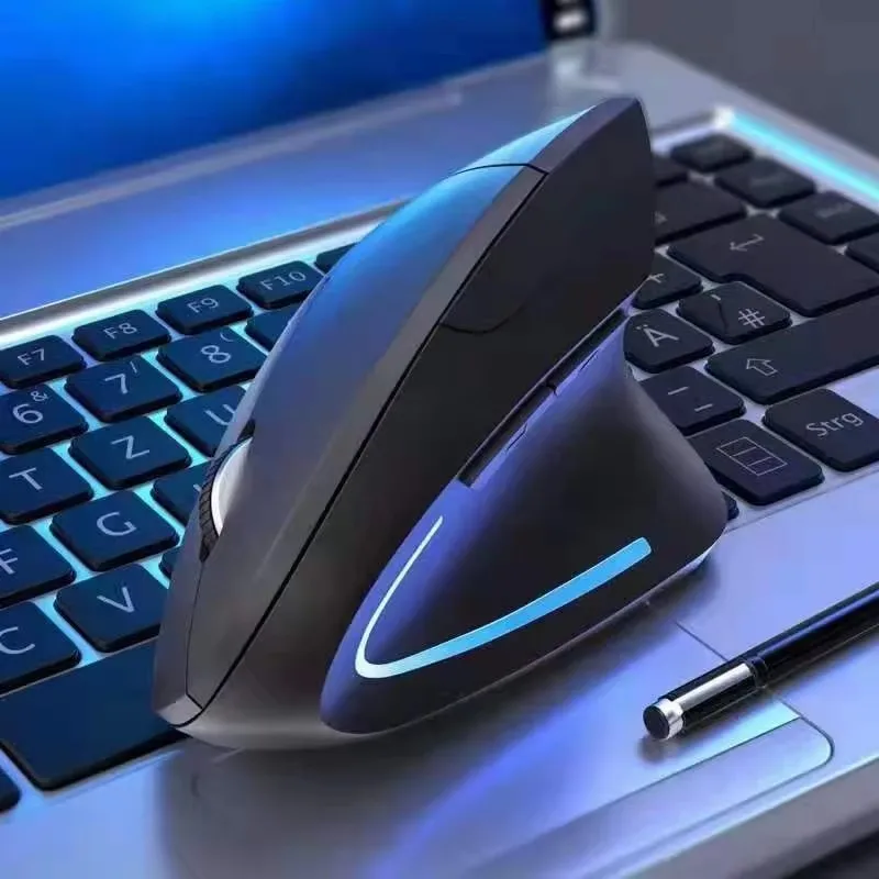 HOMEFISH Vertical Mouse - A Ergonomic 2.4GHz Wireless Optical Mouse with 3 Adjustable DPI Buttons for Laptop and Desktop Use