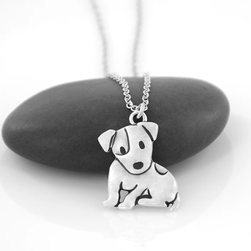 

10 Pieces Vintage Jack Russell & Fox Terrier Dog Pendant Necklaces for Women Girls Stainless Steel Chain Necklace Party Jewelry