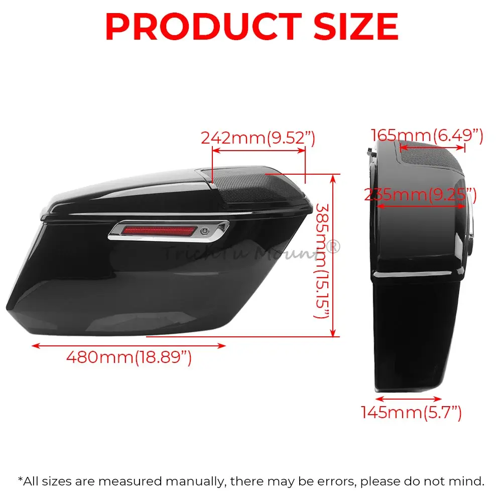 1 Pair Durable Construction Hard Saddlebags With Lids Fit For Harley Davidson Cvo Road Glide Street Glide 2023-2025 Vivid Black