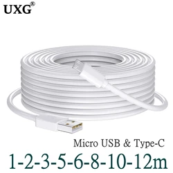 10M Ultra long USB to Type-c Micro USB Fast charging data transmission cable For XiaoMi Camera monitor Mobile tablet Tachograph