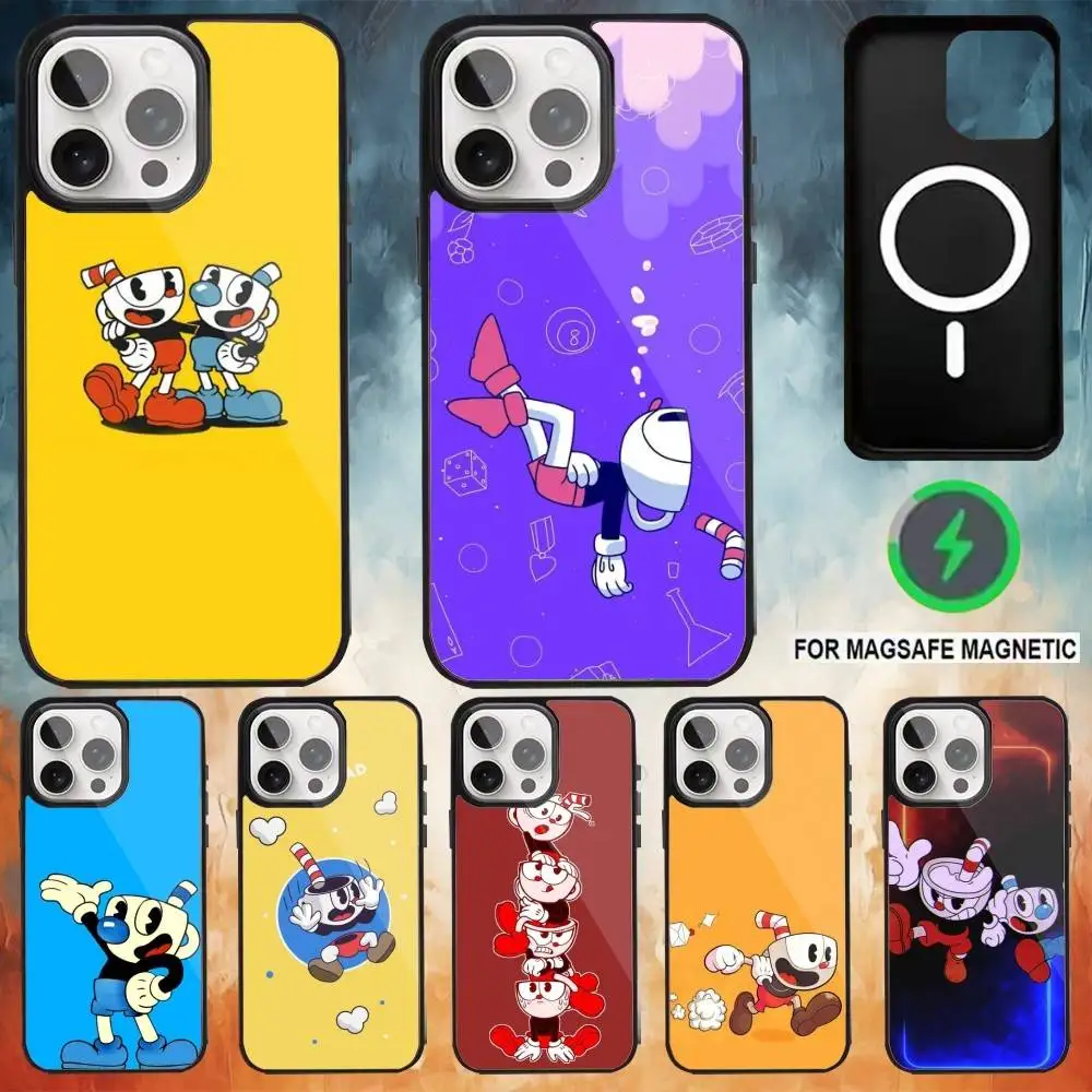 

Популярный чехол для телефона C-Cuphead для iPhone 17,16,15,14,13,12,11 Plus, Pro Max с магнитной беспроводной зарядкой Magsafe