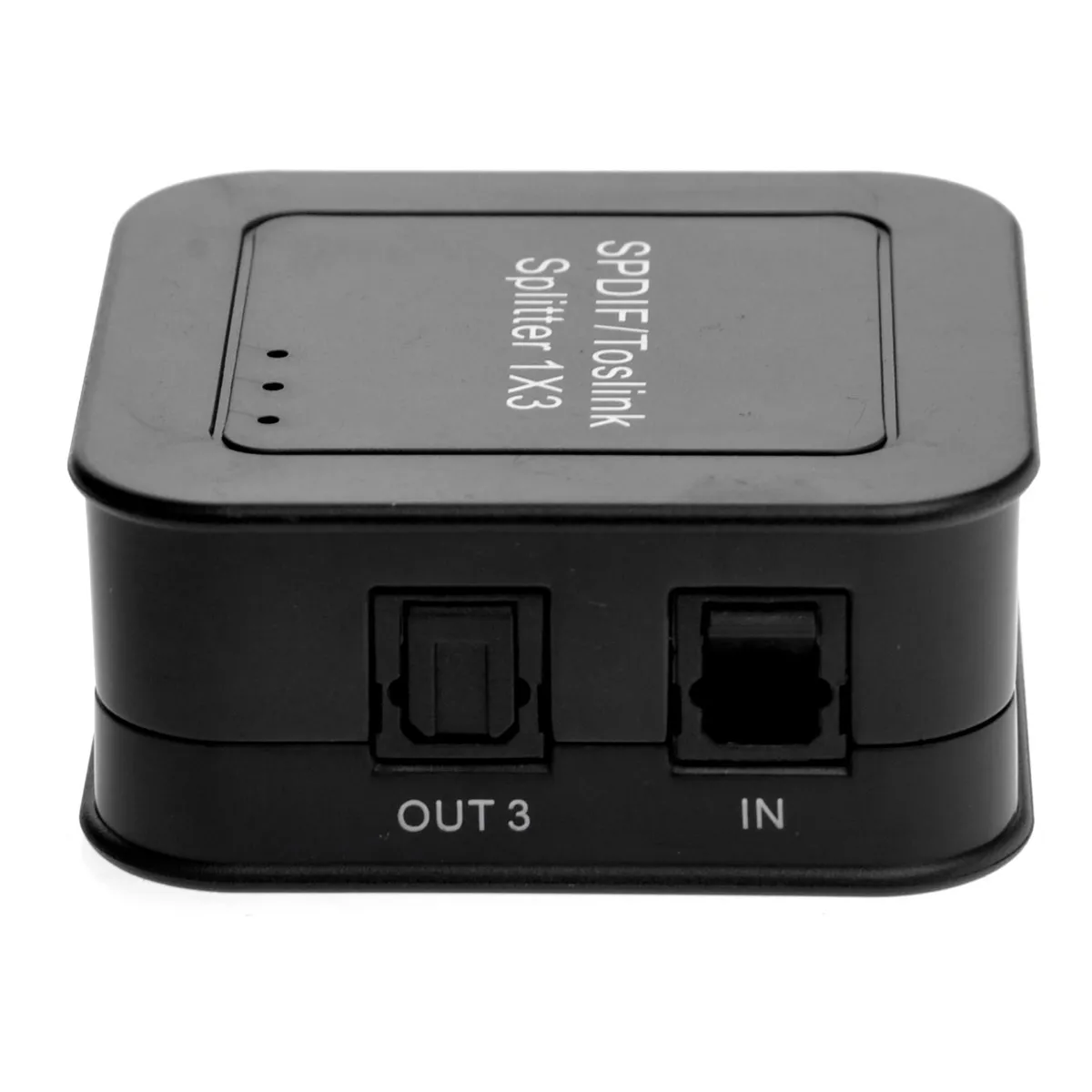 Plastic Optical Audio Splitter Digital Out Spdif 1X3 Black Hard Shell 54x54x23 5MM Signal Retiming Cable