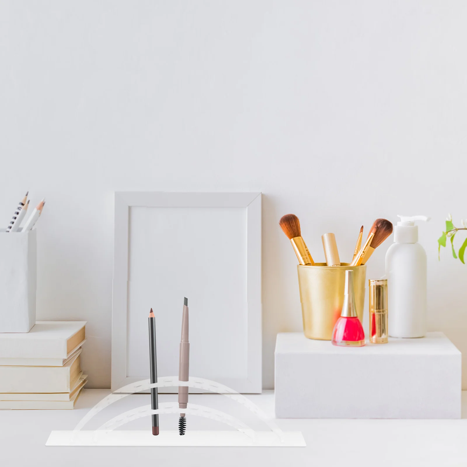 Présentoir de stylos de maquillage, porte-crayons à sourcils, support de brosse en acrylique Durable, organisateur de porte-stylo de bureau, rangement transparent de pinceaux de maquillage