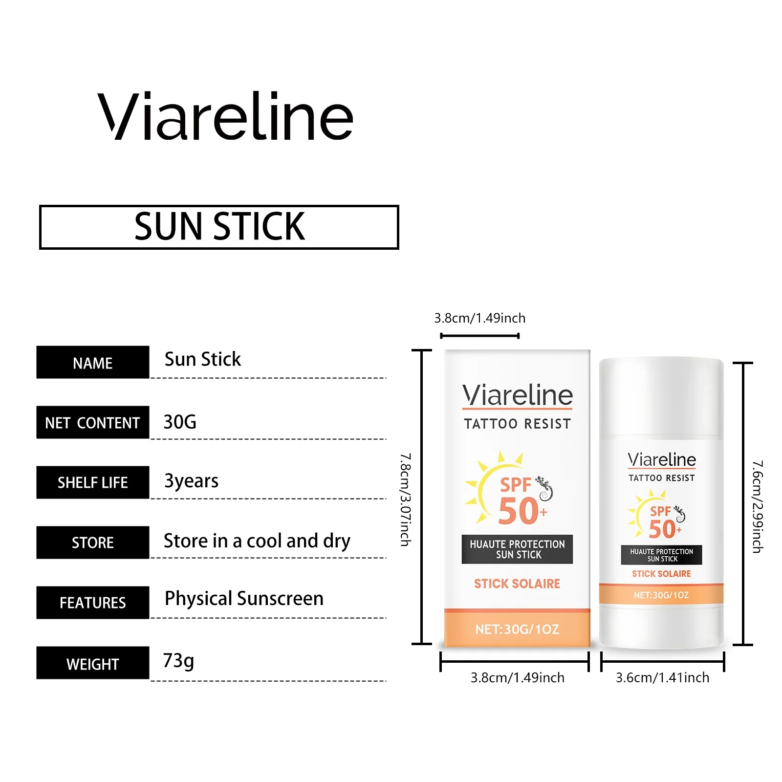 แท่งป้องกันรอยสัก ดีไซน์พกพา ครีมป้องกันรอยสักแบบสากล กันน้ำและกันเหงื่อสำหรับใช้งานกลางแจ้ง