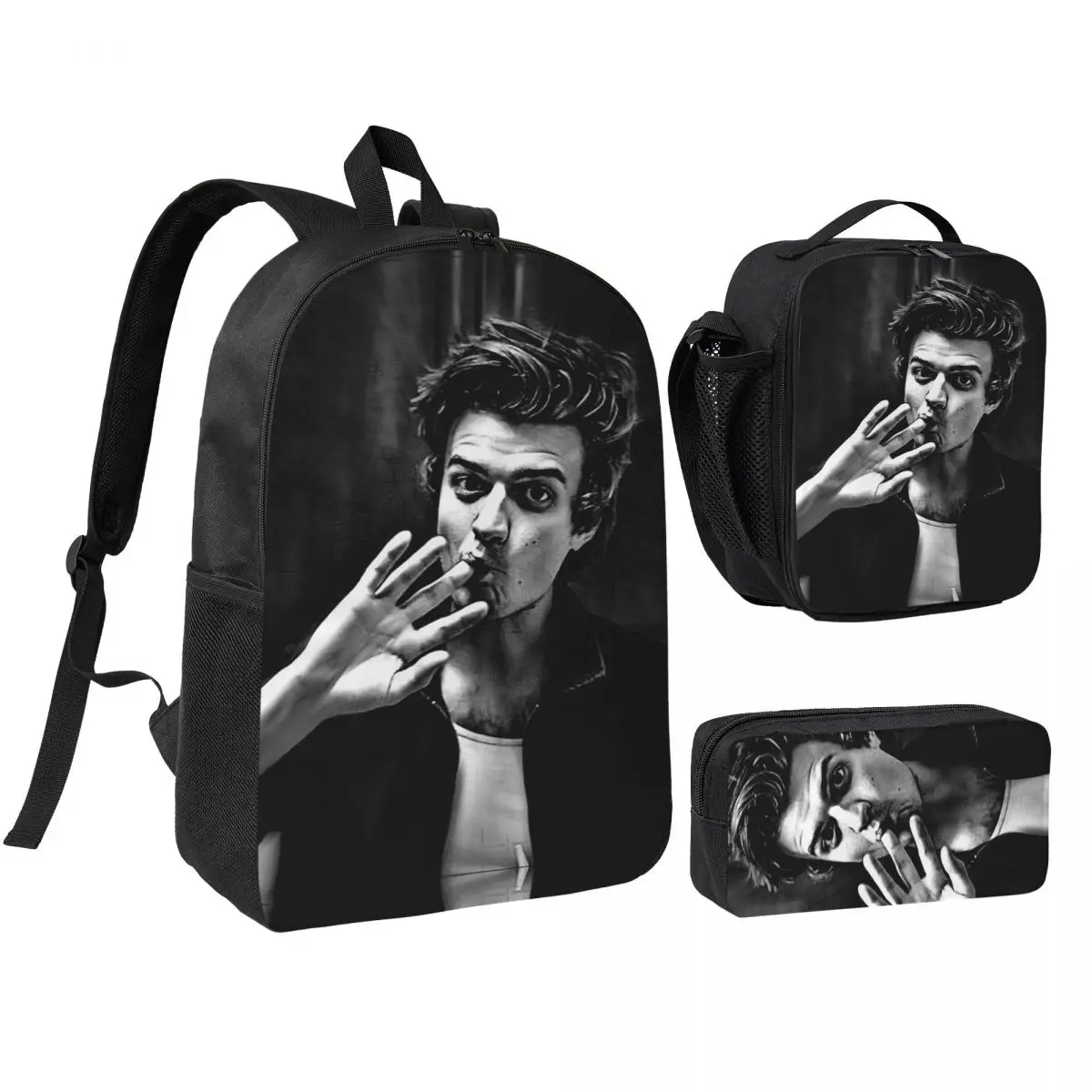 Djo Joe Keery Band Steve Harrington 3pecs/set Backpack for Boys Girls Shoulder Bag Lunch bag Pencil Case