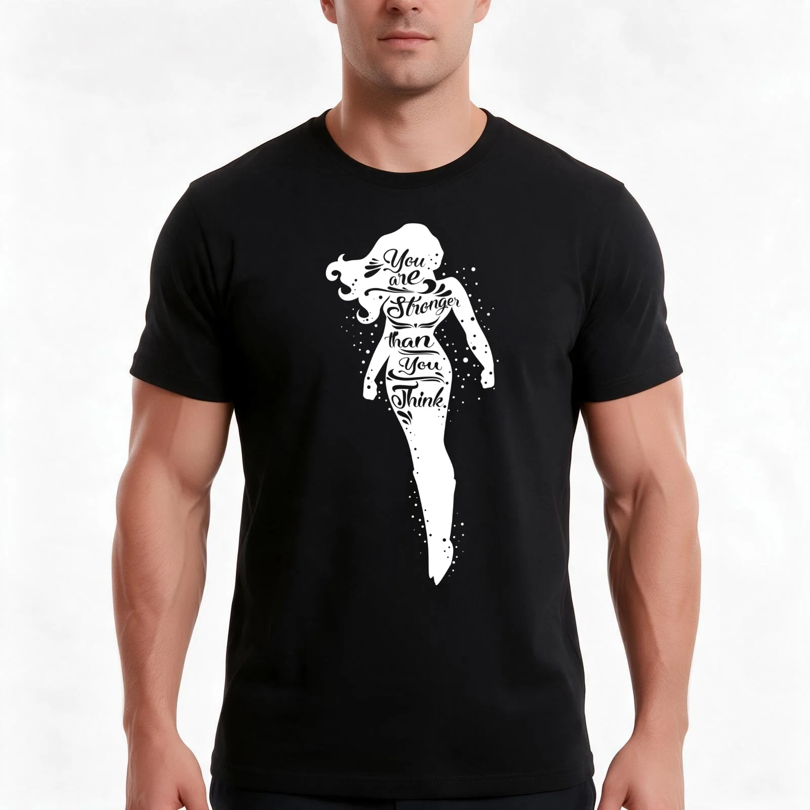 You are Stronger T-Shirt, Summer Casual Cotton Tee, Oversized Streetwear Tops, Vintage Graphic Print, Loose Fit Short Sleeve