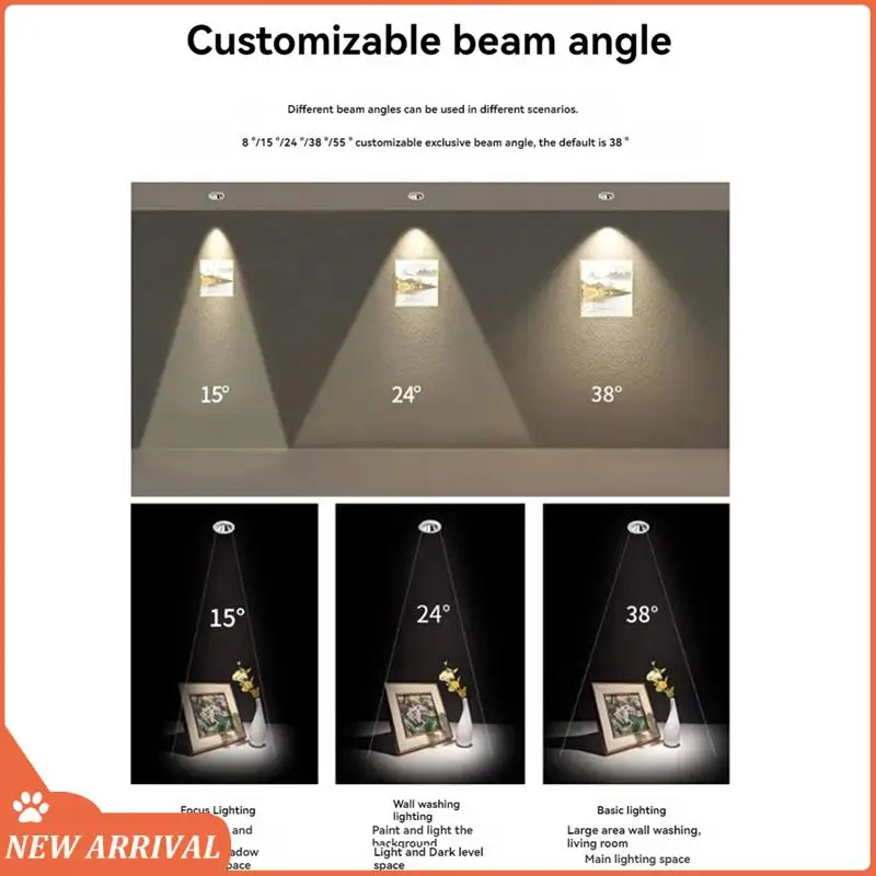 

Emption!Deep Cup Spotlight Adjustable Angle Recessed Light 10W Round Aluminum Alloy Recessed Lights Opening 75Mm White Lig
