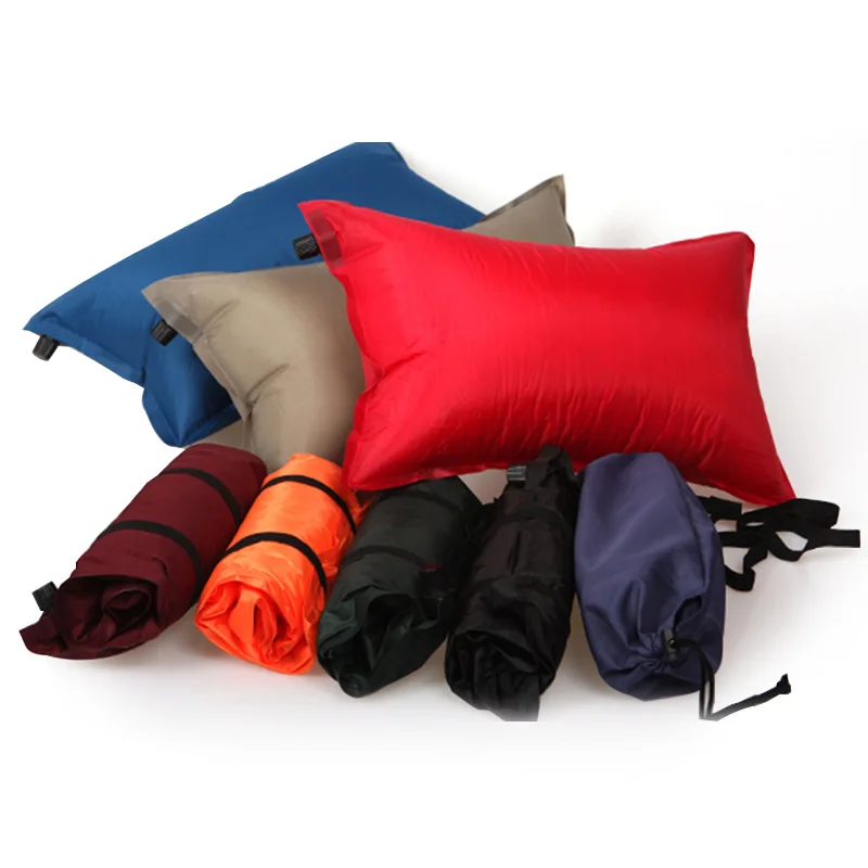 Outdoor Automatic Inflatable Pillow Portable Camping Tent Air Cushion Pillow Travel Blowing Pillow For Home Siesta Neck Pillow