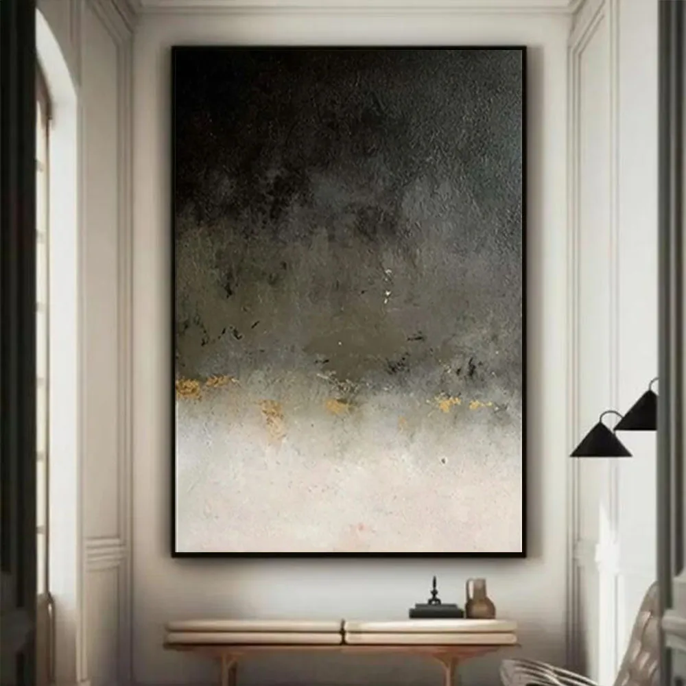 Hand-Painted Abstract Oil Painting Modern Canvas Drawing landscape Poster Migration Asian Elephant Home Decor Wall Art picture