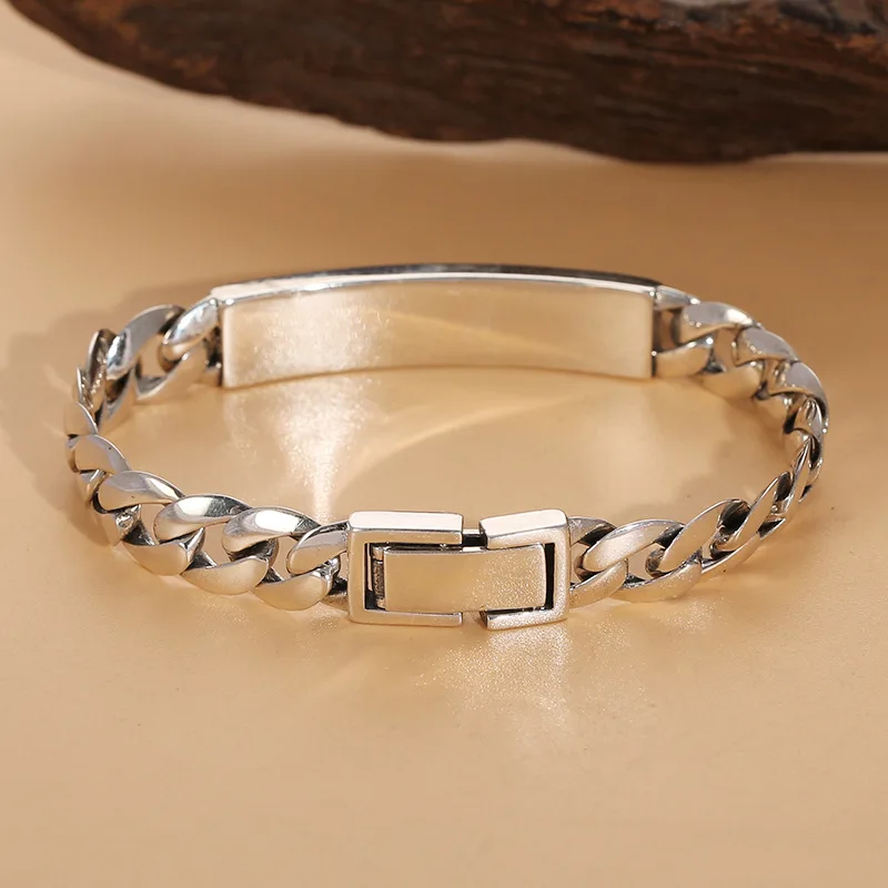 Charming 925 Sterling Silver Design Noble Domineering  Pretty 8MM Jewelry Fashion Horsetail Woven Bracelet Men's Holiday Gift