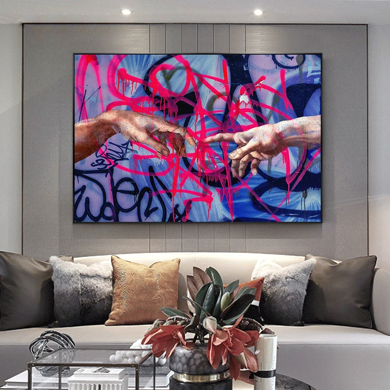 1pc frameless Canvas Painting Modern Graffiti Art Character Body Graffiti Canvas Painting Bohemian Fanciful Interior Home Decora