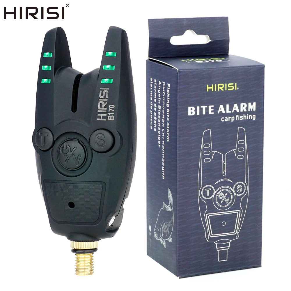 Hirisi Carp Fishing Bite Alarm with Adjustable Volume, Tone, Sensitivity Indicator Essential Fishing Accessory B170