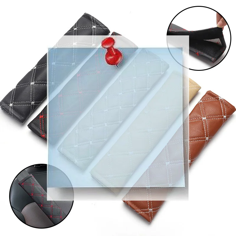 جديد مقعد السيارة حزام غطاء بولي Leather الجلود لينة حزام الأمان غطاء الكتف تنفس حماية وسادة اكسسوارات الديكور الداخلي للسيارات #1