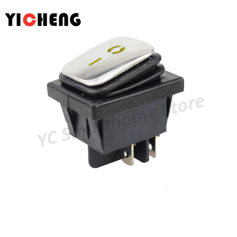 KCD4 سطح من الفولاذ المقاوم للصدأ DPST مع مفتاح مقاوم للماء خفيف عالي الطاقة عالي التيار الروك 4 أقدام أحمر أصفر أزرق 12 فولت-24 فولت 220 فولت #5