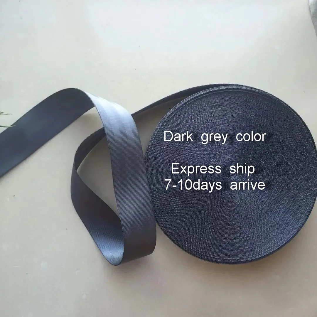 50 meters Roll Seat Belt Webbing Safety Strap DARK Grey Color 4.8cm Wide 5 Bars