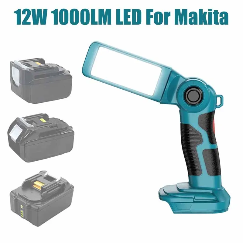 

12W Portable LED Warning Lamp Work Light For Makita 14.4V-20V BL1430 BL1830 Li-ion Battery Outdoor Flashlight Desk Lamp With USB