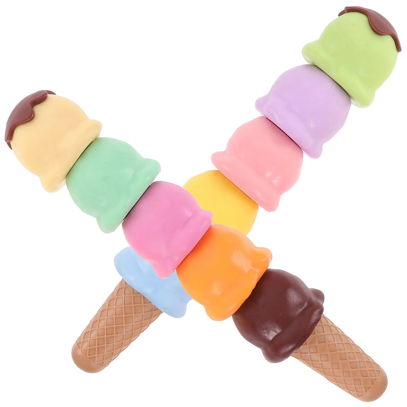 

2 Sets Cream Graffiti Pen Highlighter Student Portable Scrapbook Marker Stackable Markers Ice Cream Shaped Highlighters School