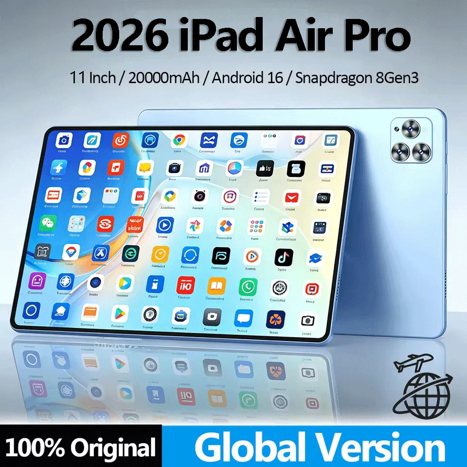 2026 Global Version Original IPad Air Pro 11 inch Tablet HD 4K Android16 24GB+2TB 20000mAh 5G Dual SIM Bluetooth WiFi GPS Tablet