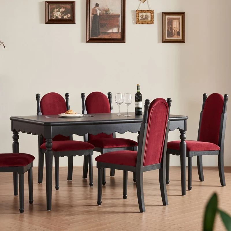 

Solid wood dining table dining table, red oak retro furniture