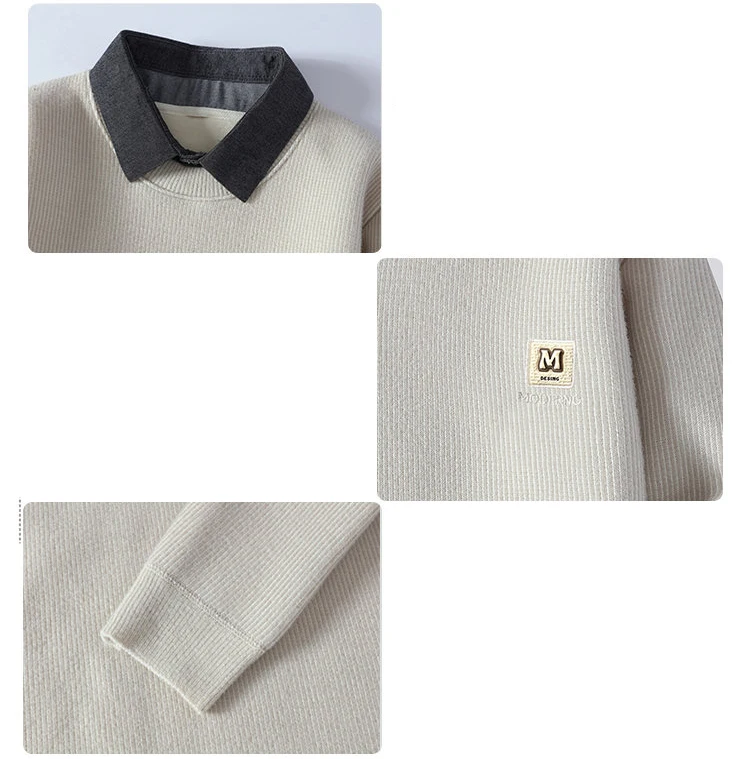 Men's Streetwear Autumn Fashion Sweater Male Pullover Casual Knit Men's Jumpers Spring Sweat-shirt Men Clothing Solid Color