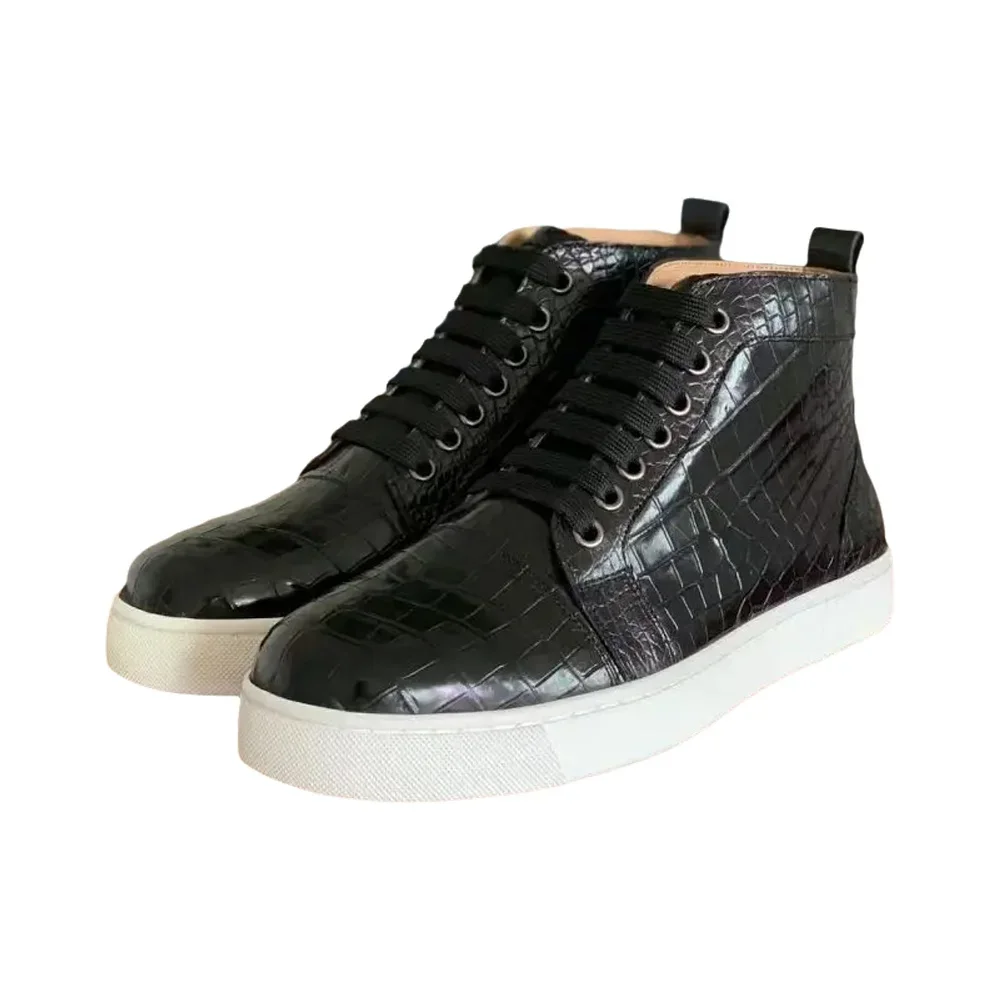 2025 new arrival Fashion Crocodile Skin causal shoes men,male Genuine leather Sneakers pdd736