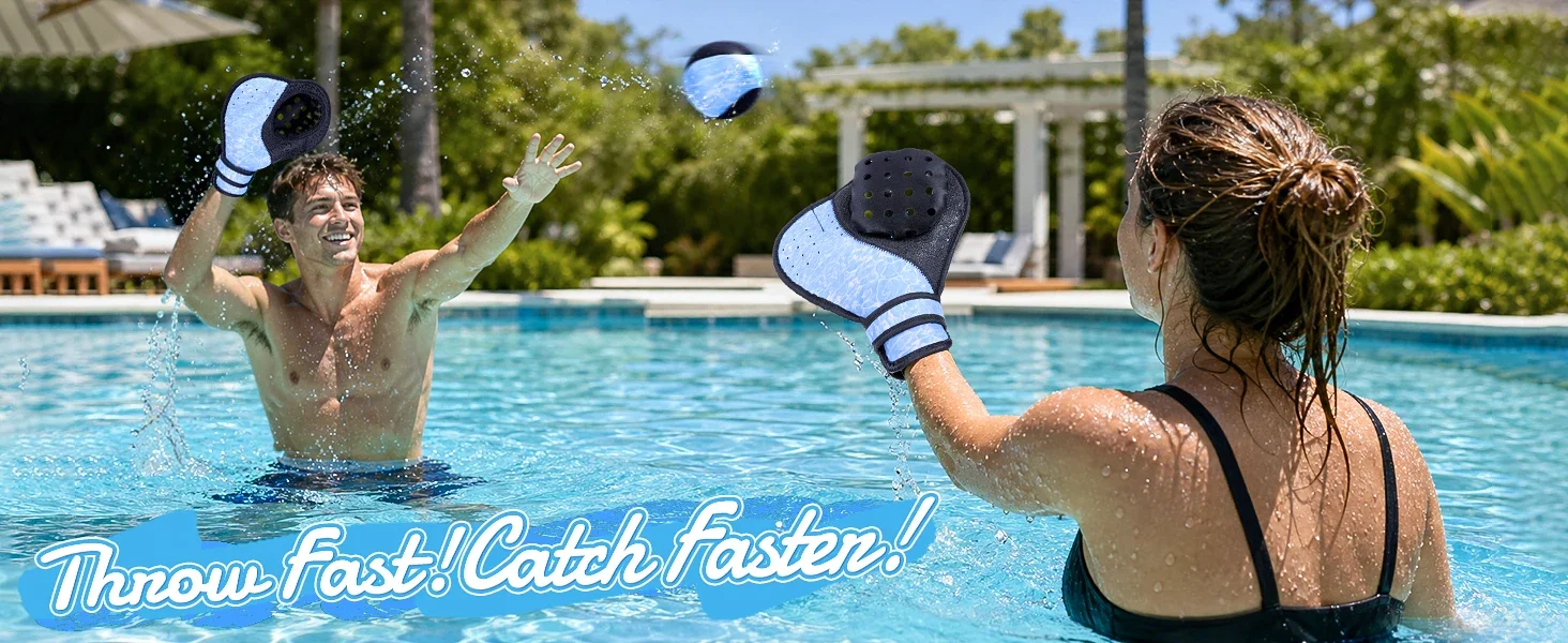 water baseball glove and ball