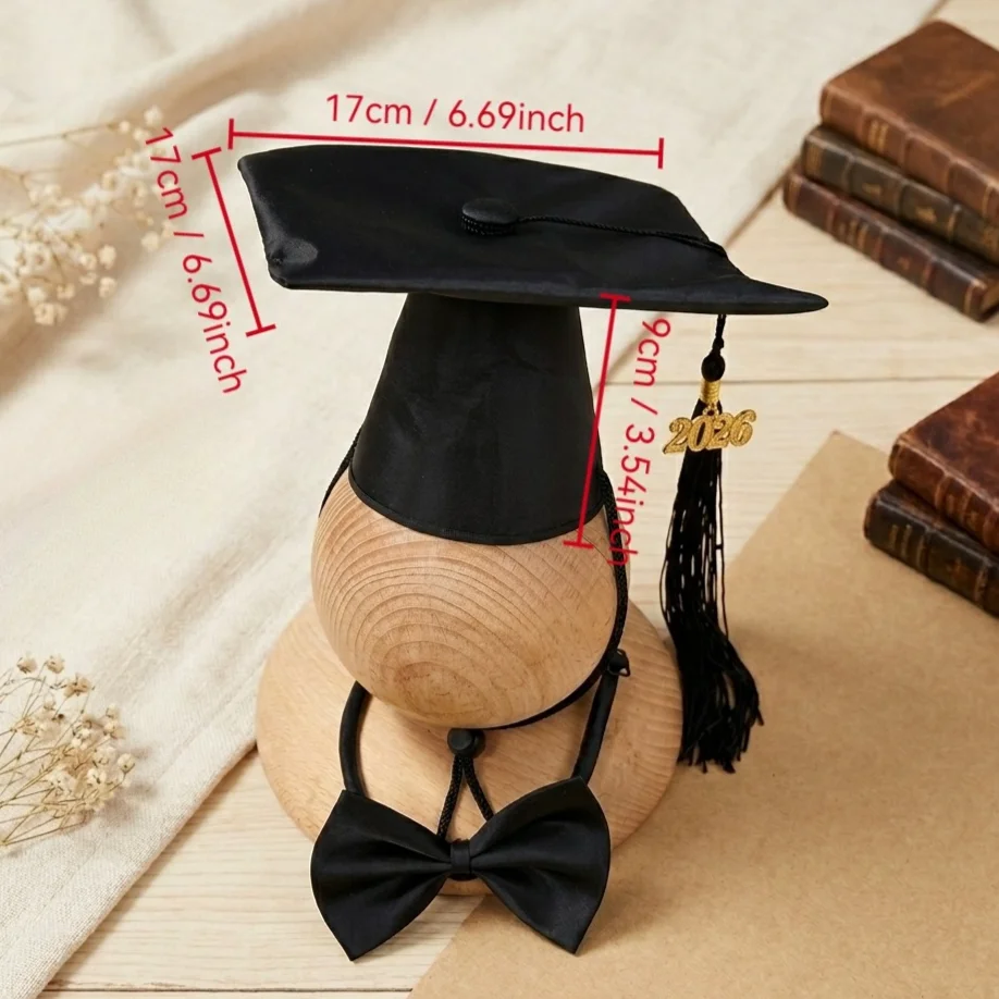 Newborn Photography Props Doctor Hat Infant Graduation Cap with Tassel BabyPhotoshoot AccessoriesBirth MemorialGiftforBoys Girls