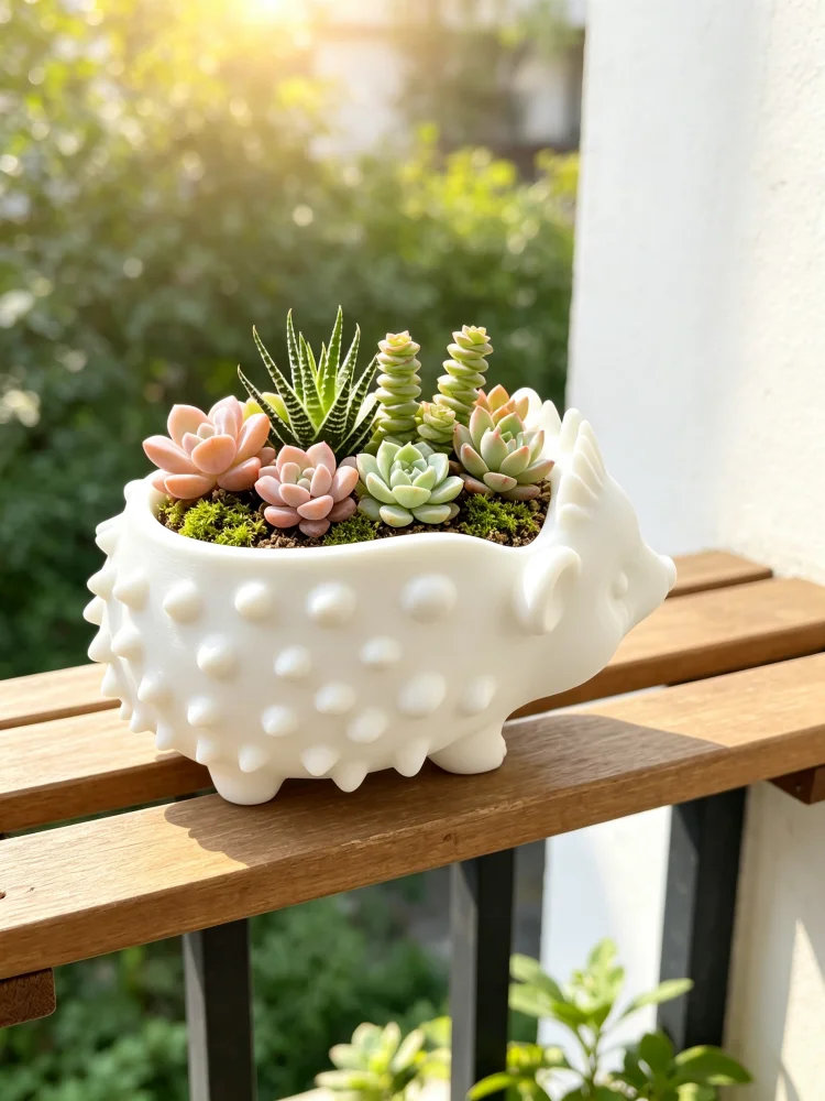 Modern Minimalist Hedgehog Ani - Plant Pot Small Desk recension och pris